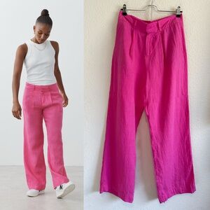 Gina Tricot Women's Pink Wide-Leg Pants-Size S